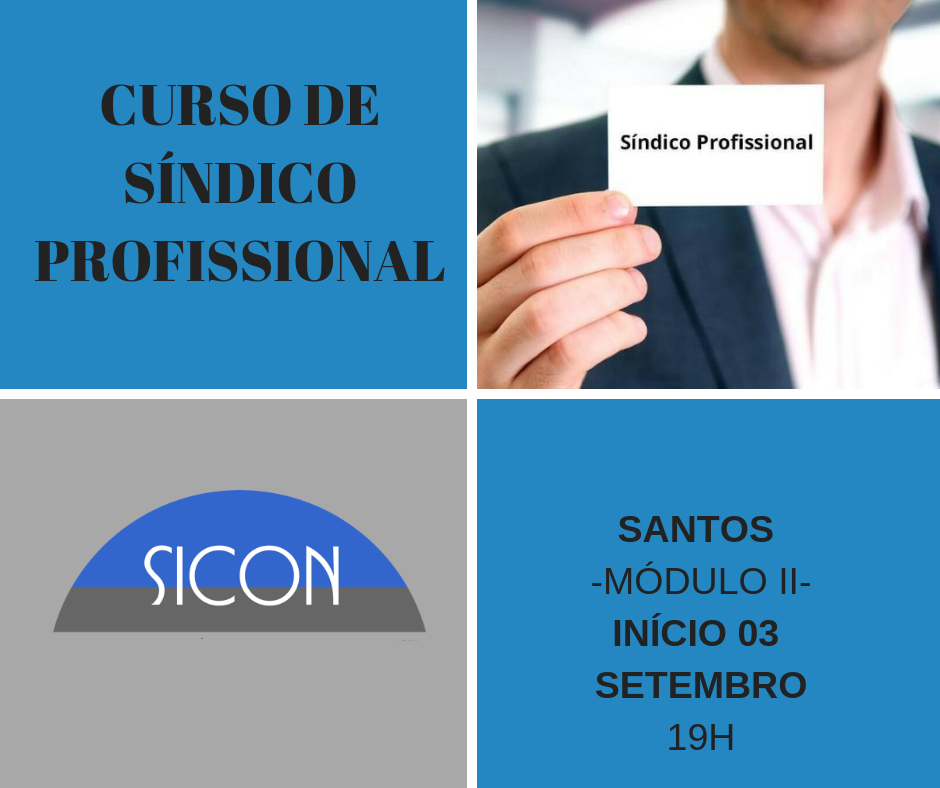   CURSO DE SÍNDICO PROFISSIONAL-SETEMBRO-Módulo II -Santos