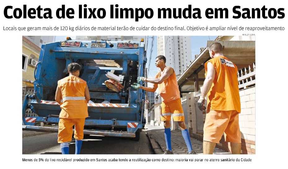   Coleta de lixo limpo muda em Santos