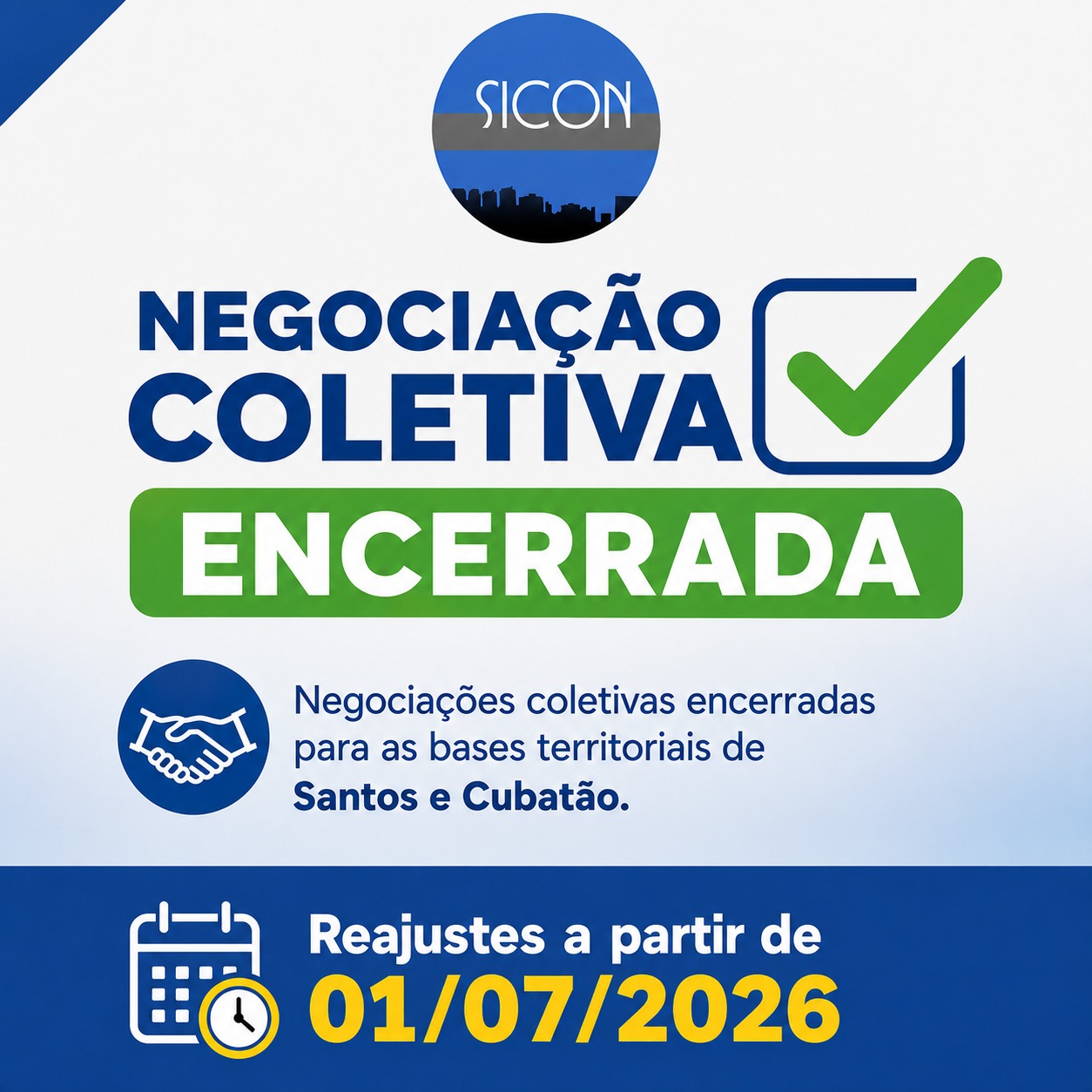 Negociações coletivas encerradas para as bases territoriais de Santos e Cubatão